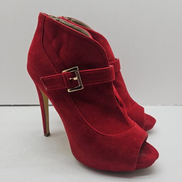 Mark & Maddux Bright Red Stripper Platform Stelletos Size 7.5 - Picture 3 of 8